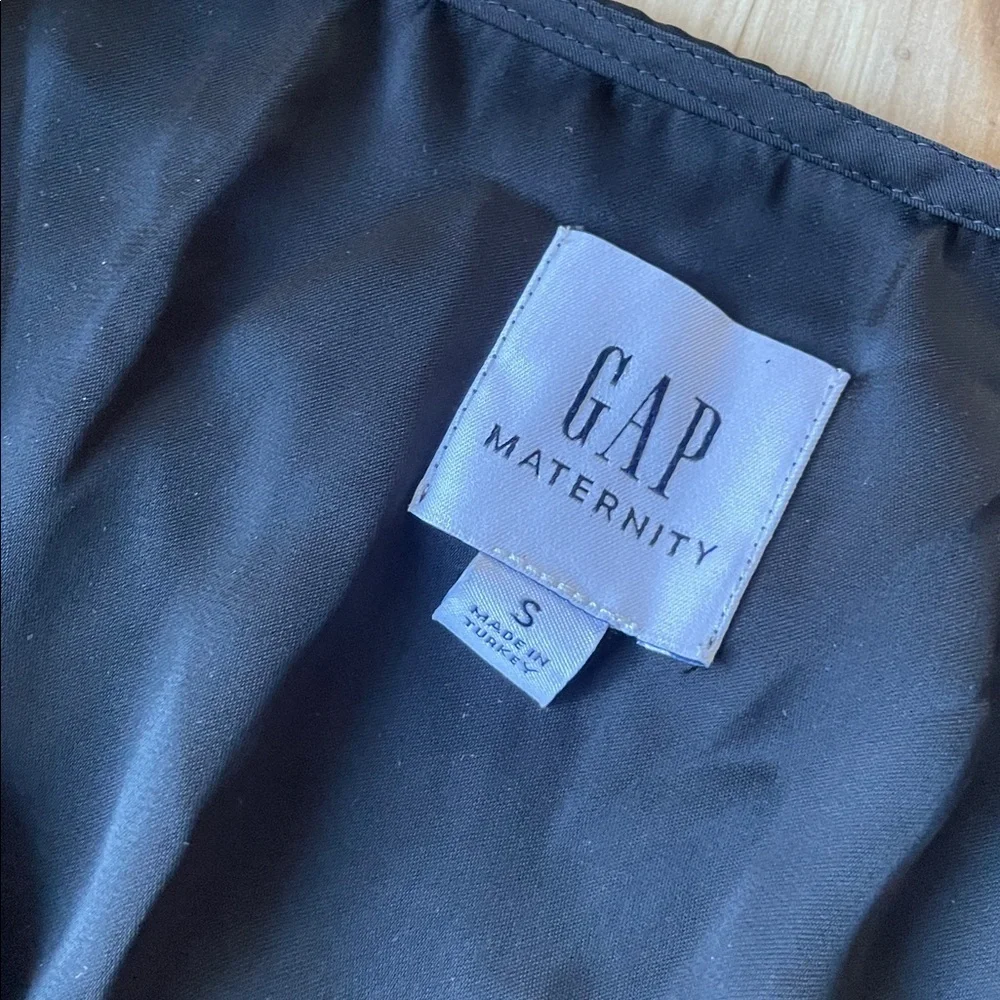 Gap Maternity Elegant Black Satin Wrap Dress